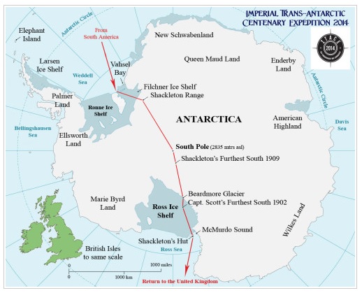 shackleton's journey map